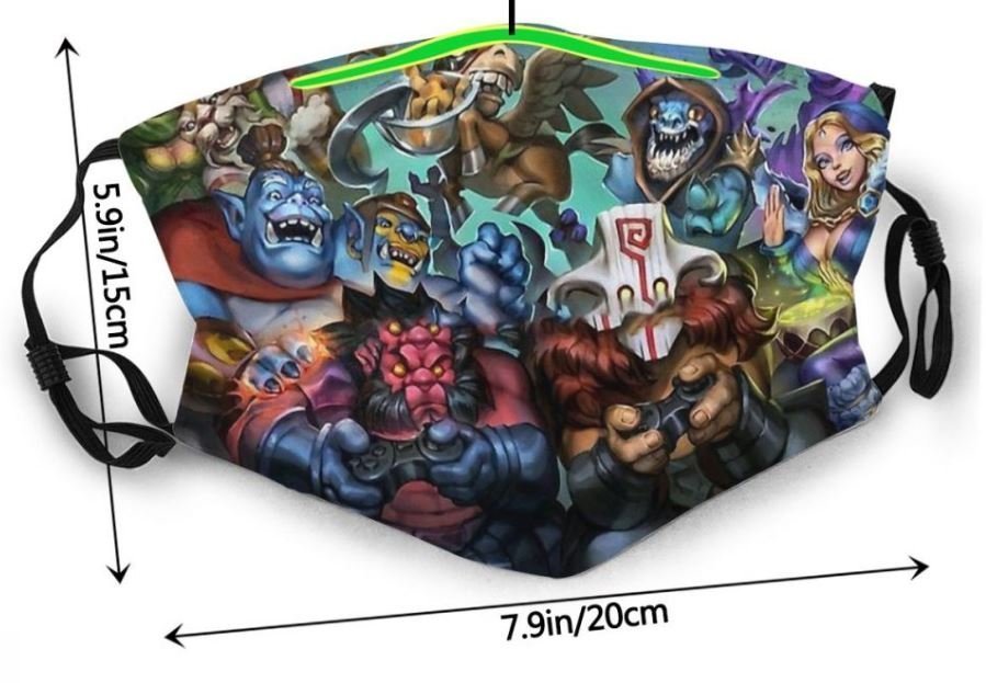 Маска захисна для обличчя Dota 2 Heroes + 2 вугільні фільтри 