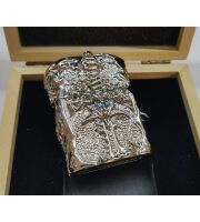 Запальничка WORLD OF WARCRAFT The lich king Lighter (silver) + подарункова коробка з дерева