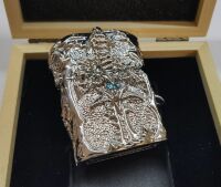 Зажигалка WORLD OF WARCRAFT The lich king Lighter (silver) + подарочная коробка из дерева 