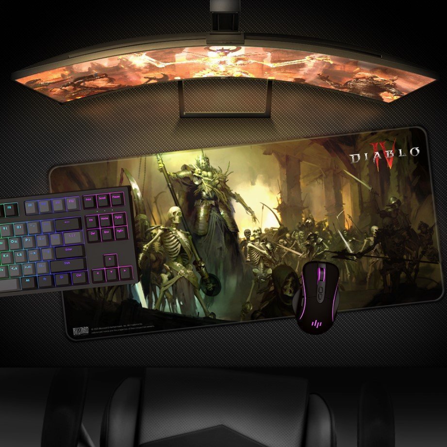 Килимок для миші ігрова поверхня Blizzard DIABLO IV 4 - Skeleton King (Діабло) XL (90*42 cm) 