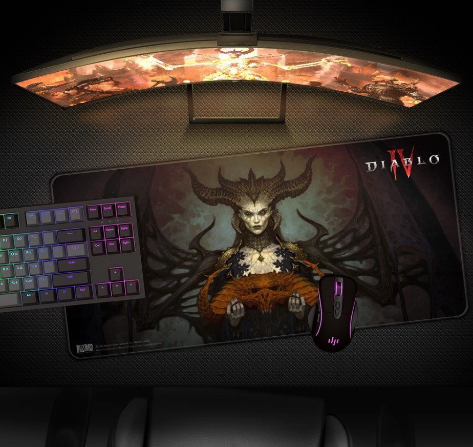 Килимок для миші ігрова поверхня Blizzard DIABLO IV 4 - Lilith Діабло Ліліт XL (90*42 cm) 