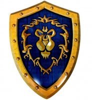 Табличка металлическая Blizzard World of Warcraft Alliance Shield Варкрафт Альянс 35x25 см  