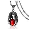 Медальон Dragon Claw Stainless Steel Necklace Red Crystal