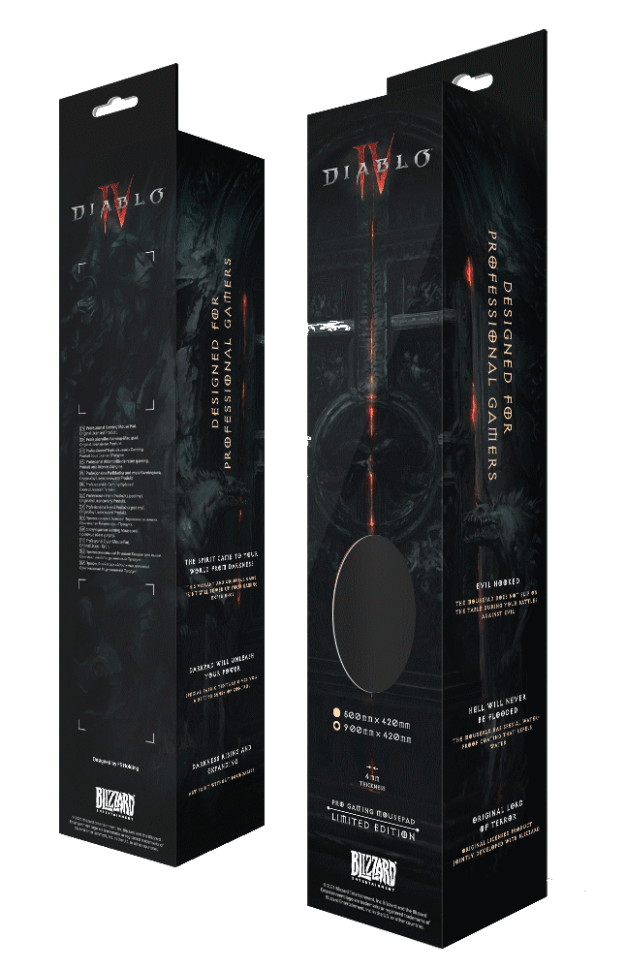 Коврик для мыши игровая поверхность Blizzard DIABLO IV 4 -  Inarius and Lilith (Диабло) XL (90*42 cm) 