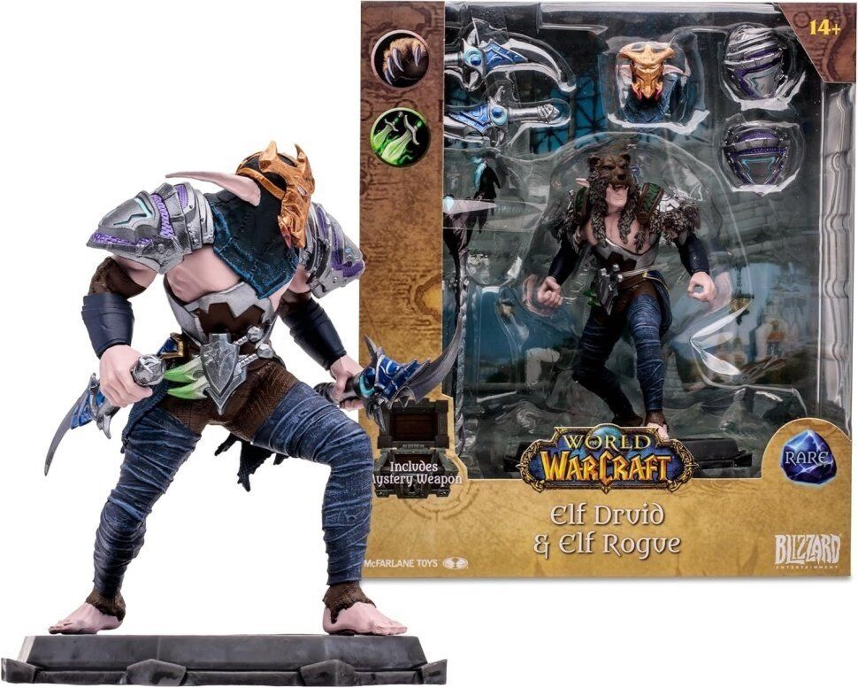 Фігурка McFarlane World of Warcraft Elf Druid Rogue Rare Варкрафт Ельф Друїд Розбійник 16 см. 
