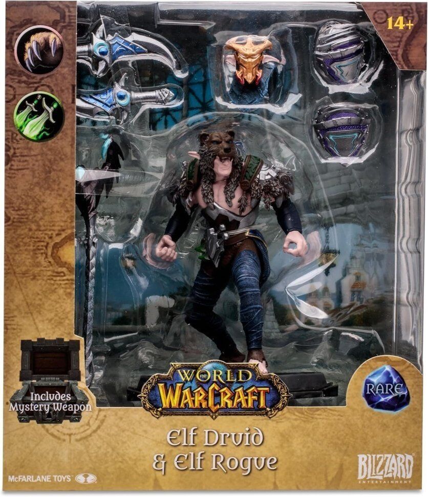 Фігурка McFarlane World of Warcraft Elf Druid Rogue Rare Варкрафт Ельф Друїд Розбійник 16 см. 