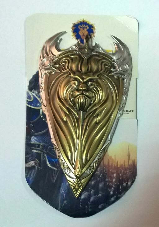 World of Warcraft Alliance Logo Golden Shield Metal 