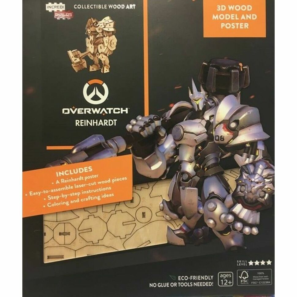 Конструктор з дерева 3D - Overwatch Reinhardt Incredibuilds Wood Model 