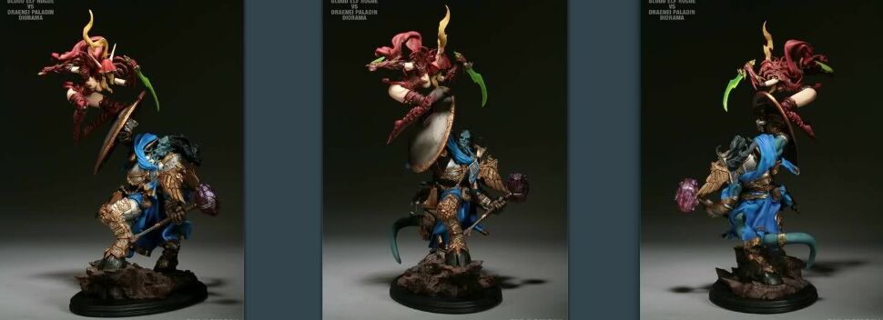 Статуетка SIDESHOW World of Warcraft BLOOD ELF ROGUE VS DRAENEI PALADIN 46 см. 